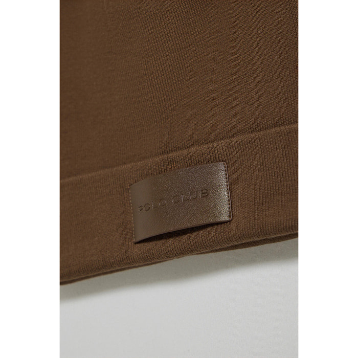 Cappellino Vito in lana marrone con etichetta Polo Club