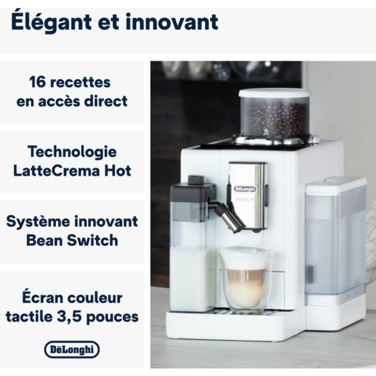 Expresso Broyeur DELONGHI FEB4455.W Rivelia Latte Blanche