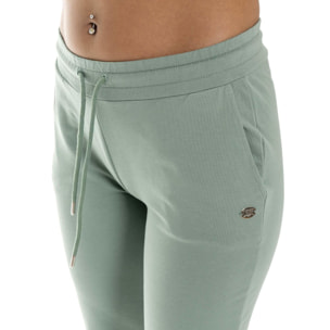 Pantalón de mujer de algodón sin forro polar con puños Leone Basic