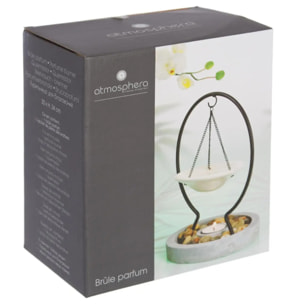 Brûle-parfum 20x24cm avec pierres déco