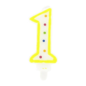 Bougie anniversaire chiffre 1 Fackelmann Rio Party