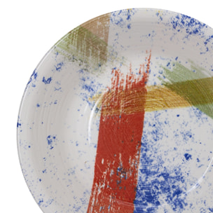 Piatto da portata tondo Canva in ceramica sottosmalto