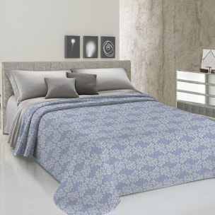 Copriletto di cotone Olivia azzurro