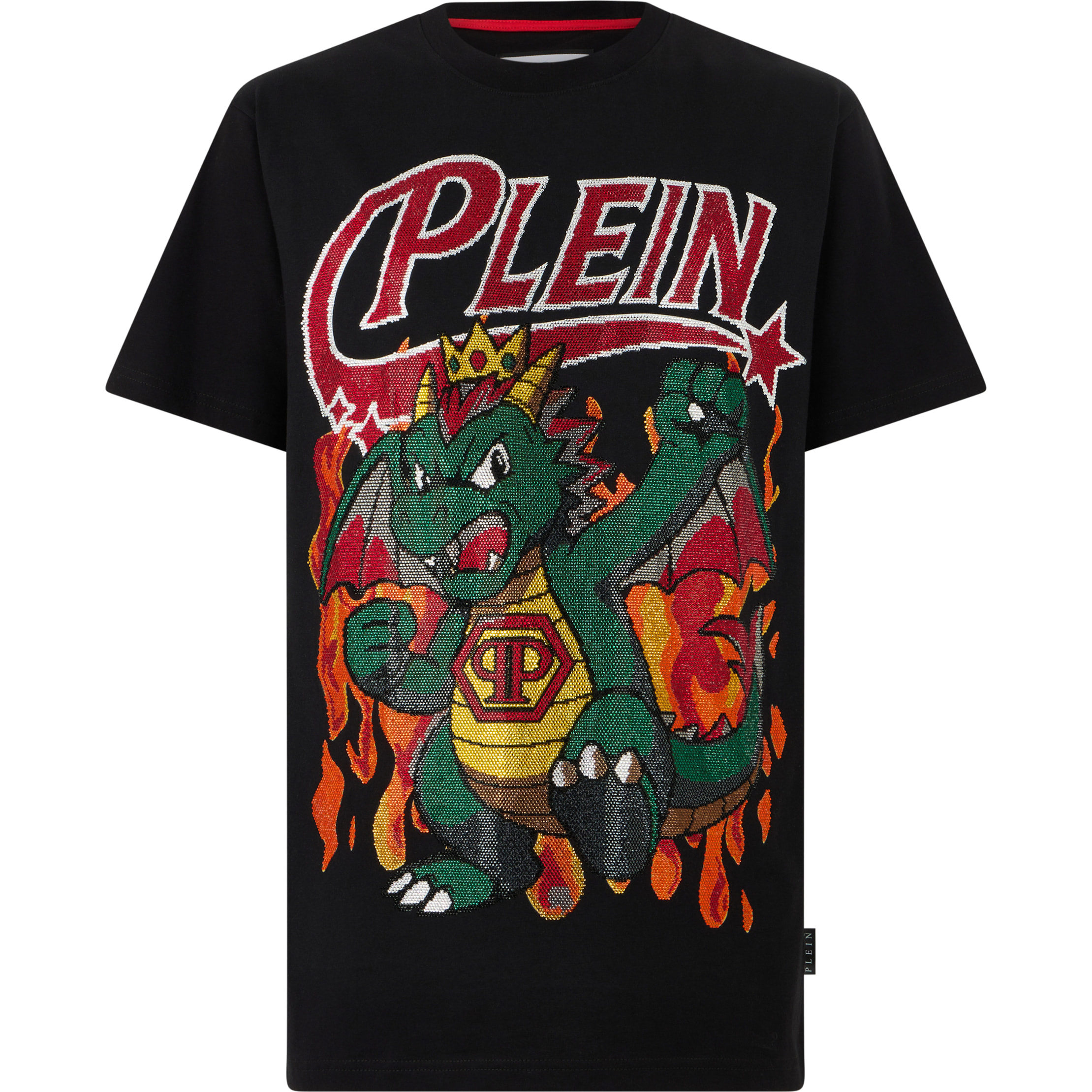 PHILIPP PLEIN Camiseta de cuello redondo y manga corta DRAGON