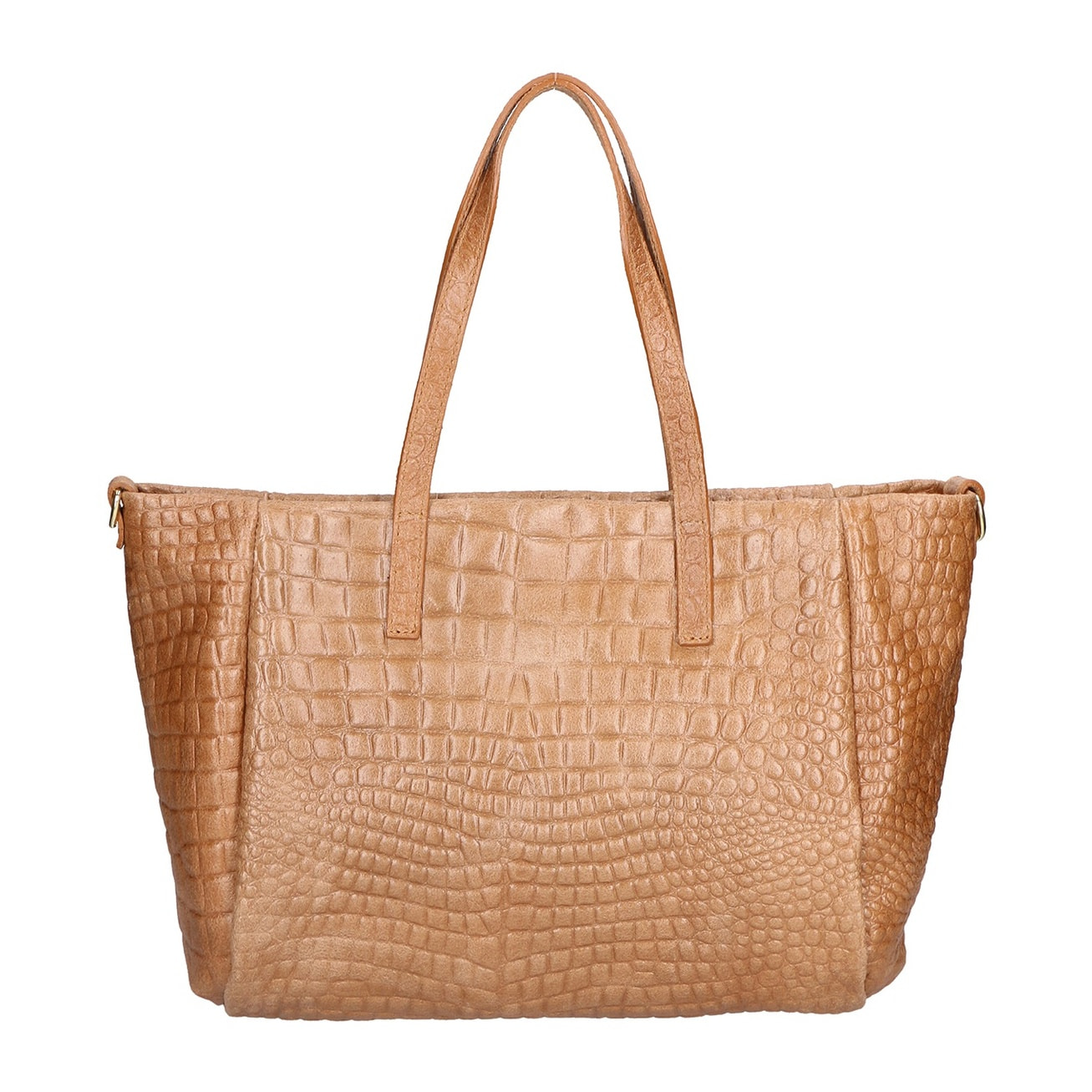 Borsa a spalla da donna - Modello Lorella - Vera pelle croco - 37.0 x 23.0 x 10.0 cm