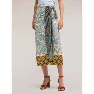 Motivi - Falda pareo estampado étnico - Light - blue