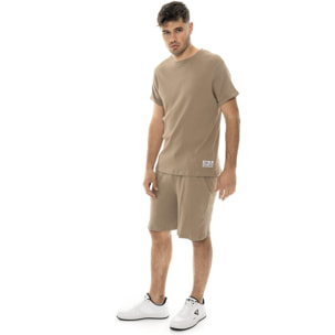 T-shirt da uomo in costina Leone Natural