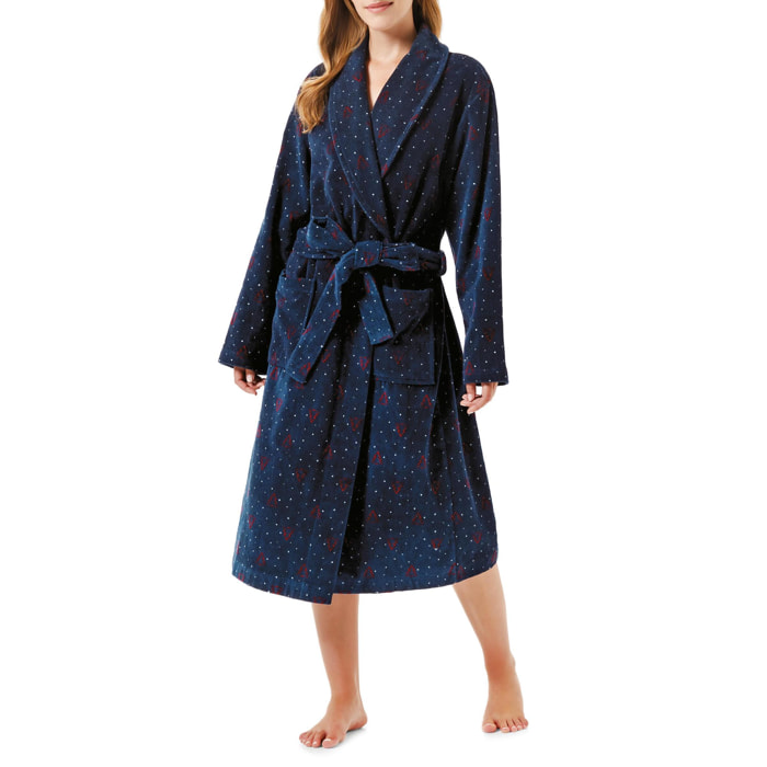 Albornoz 100% algodón azul marino