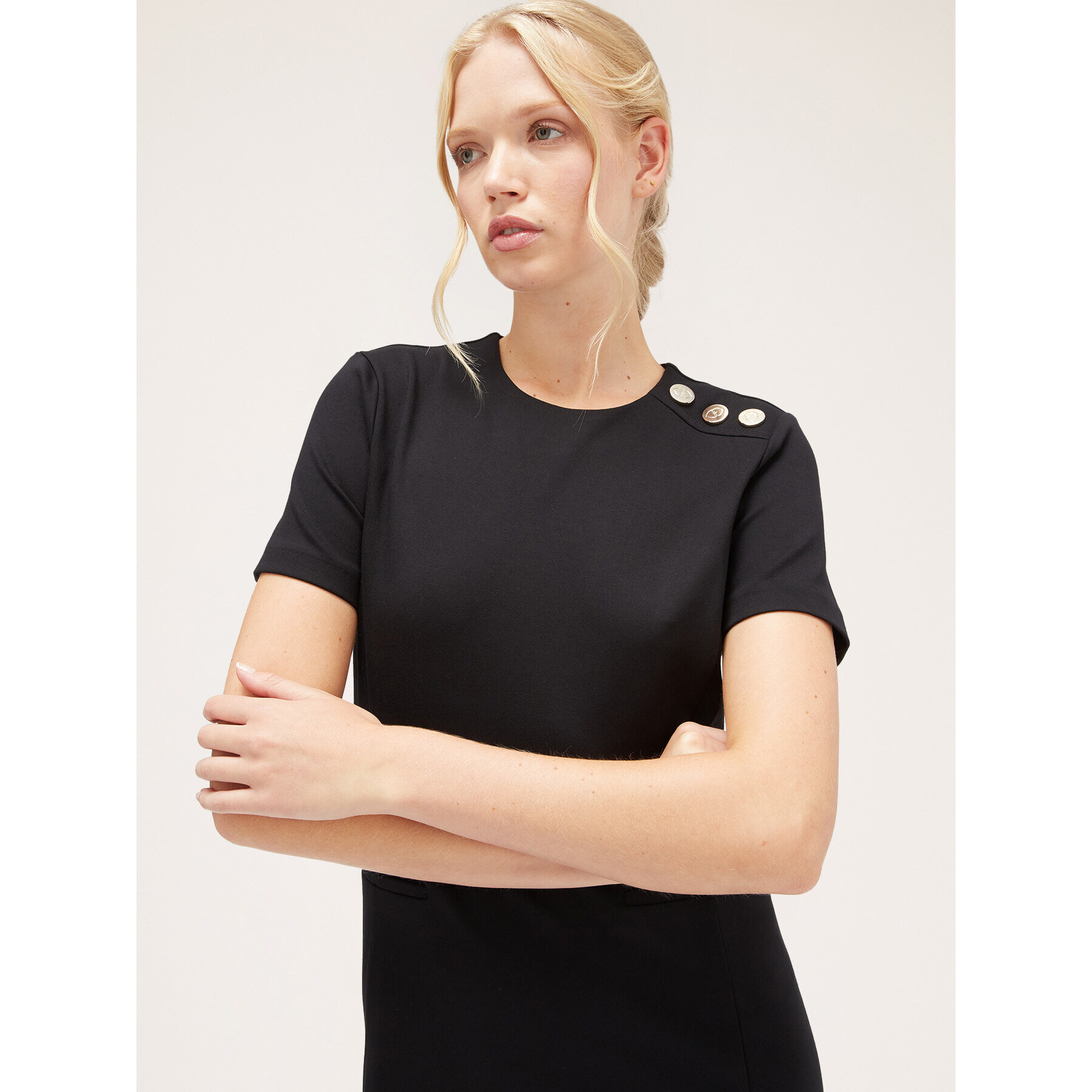 Motivi - Mini dress con motivo bottoni - Nero