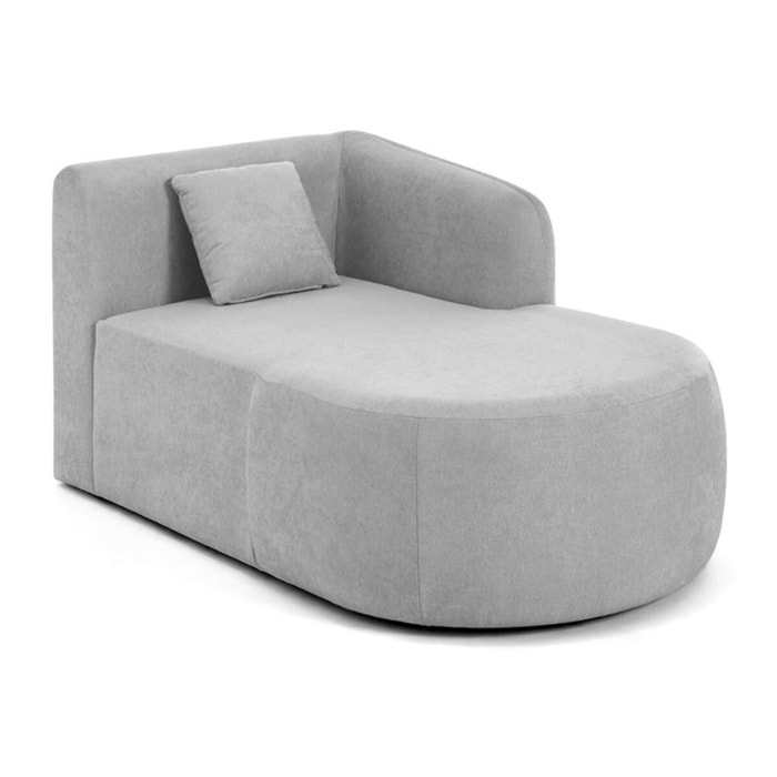 Ikare - module d'assise méridienne droit - en tissu - Gris clair
