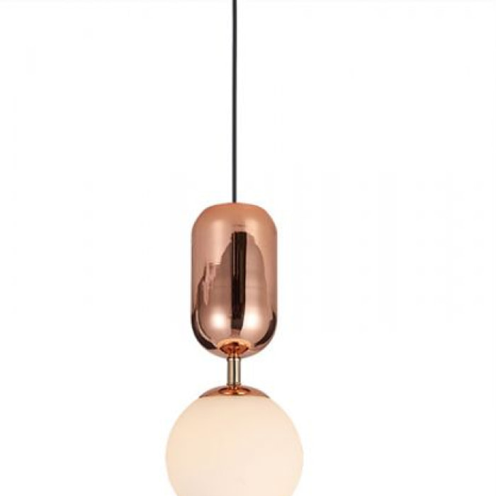 Suspension boule en verre avec une finition cuivrée – BULBE