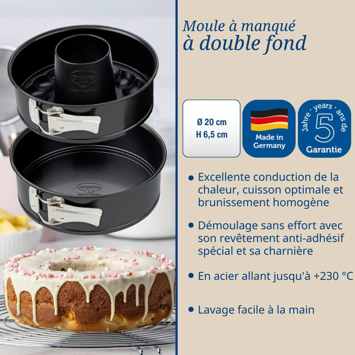 Moule à manqué à charnière avec fond à savarin 20 cm Dr Oetker Back Freude