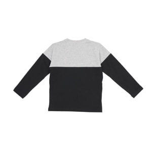 Camiseta infantil de manga larga bicolor horizontal Junior Class