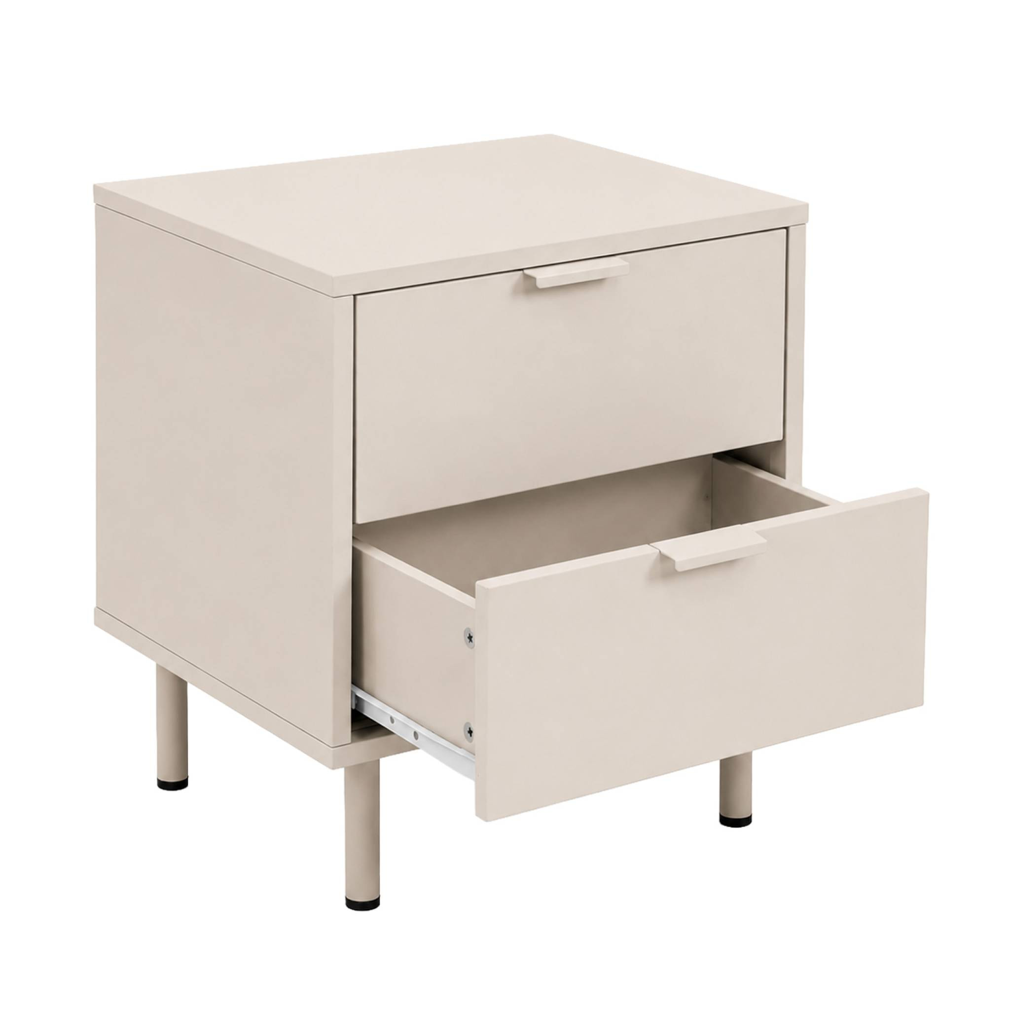 Table de chevet décor bois et métal 2 tiroirs (lot de 2) ELLIE