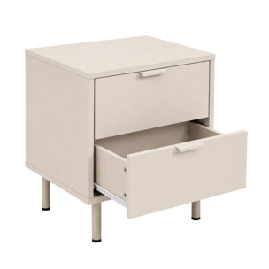 Table de chevet décor bois et métal 2 tiroirs (lot de 2) ELLIE
