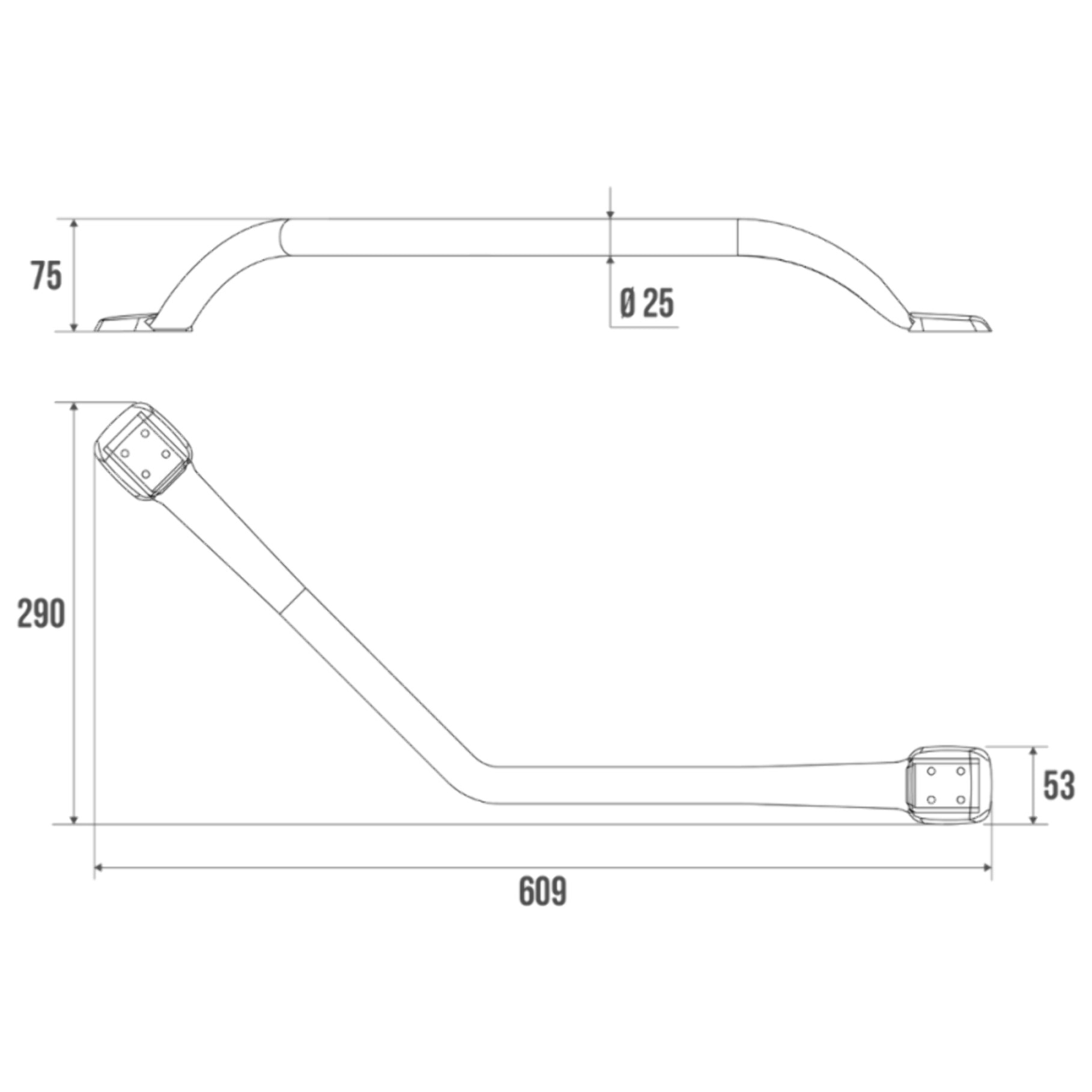 Barre d'appui coudée 135° PELLET Mana Inox brossé