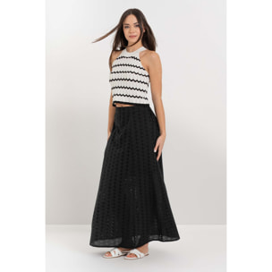 Kocca - Gonna a vita alta in 100% cotone con motivo traforato Donna
