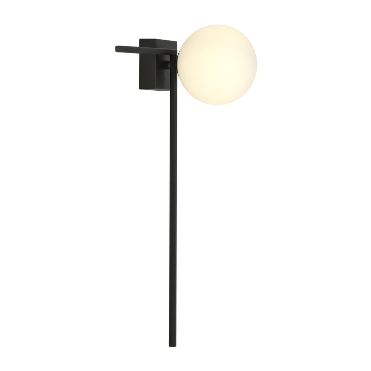 Lampada da soffitto IMAGO in acciaio nero e vetro opalino