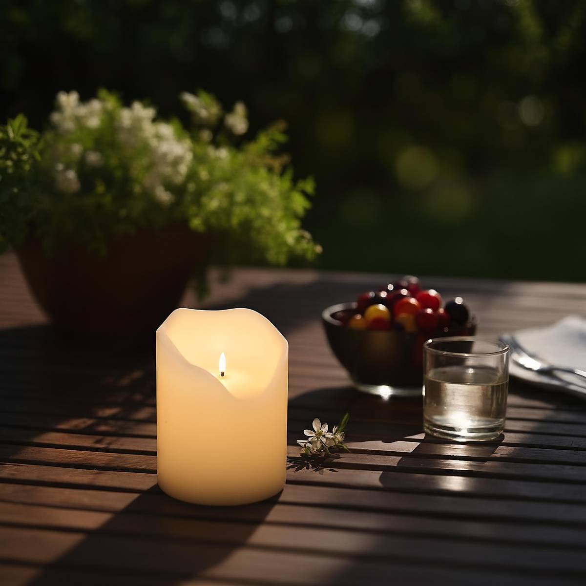 Bougie LED à piles Theo blanc