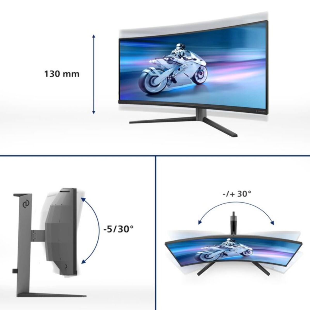 Ecran PC Gamer PHILIPS Evnia 34M2C6500 34" Incurvé QHD 175Hz QD-OLED HDR 400 HDMI 2.1 Ambiglow