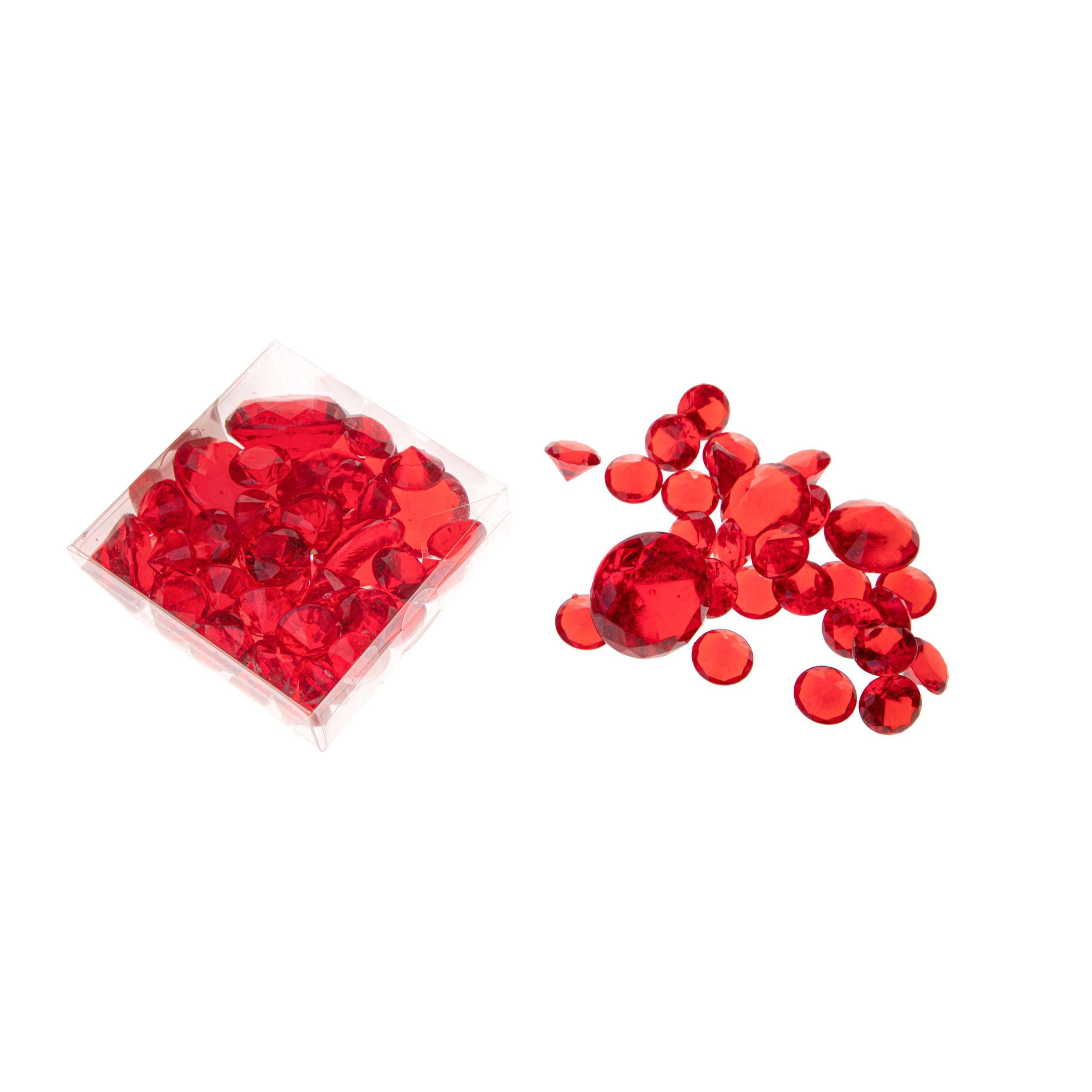 Diamanti Assortiti. Peso 150 Gr - Pezzi 6 - 9X9X3cm - Colore: Rosso - Bianchi Dino - Decorazioni Varie