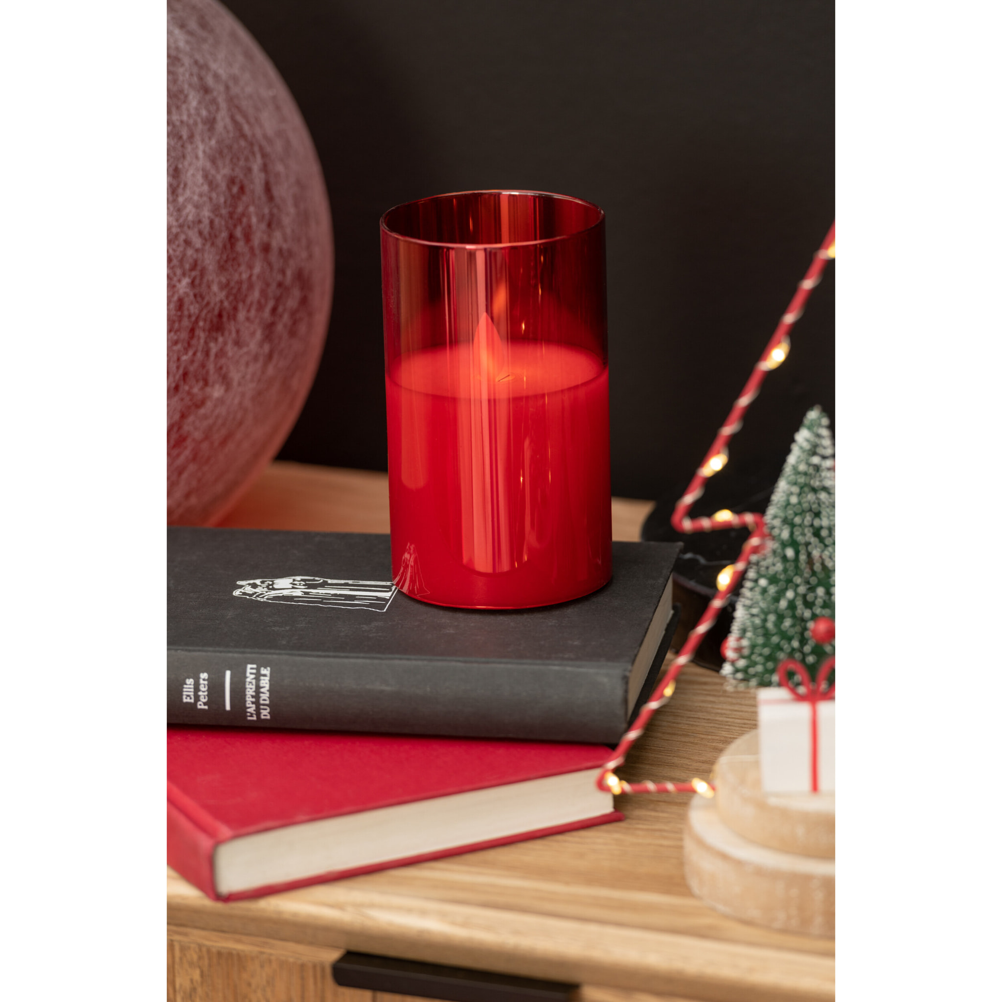 J-Line lampe Brillante - verre - rouge - small - LED