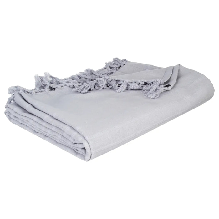 Jeté de lit coton gris souris 160x220cm