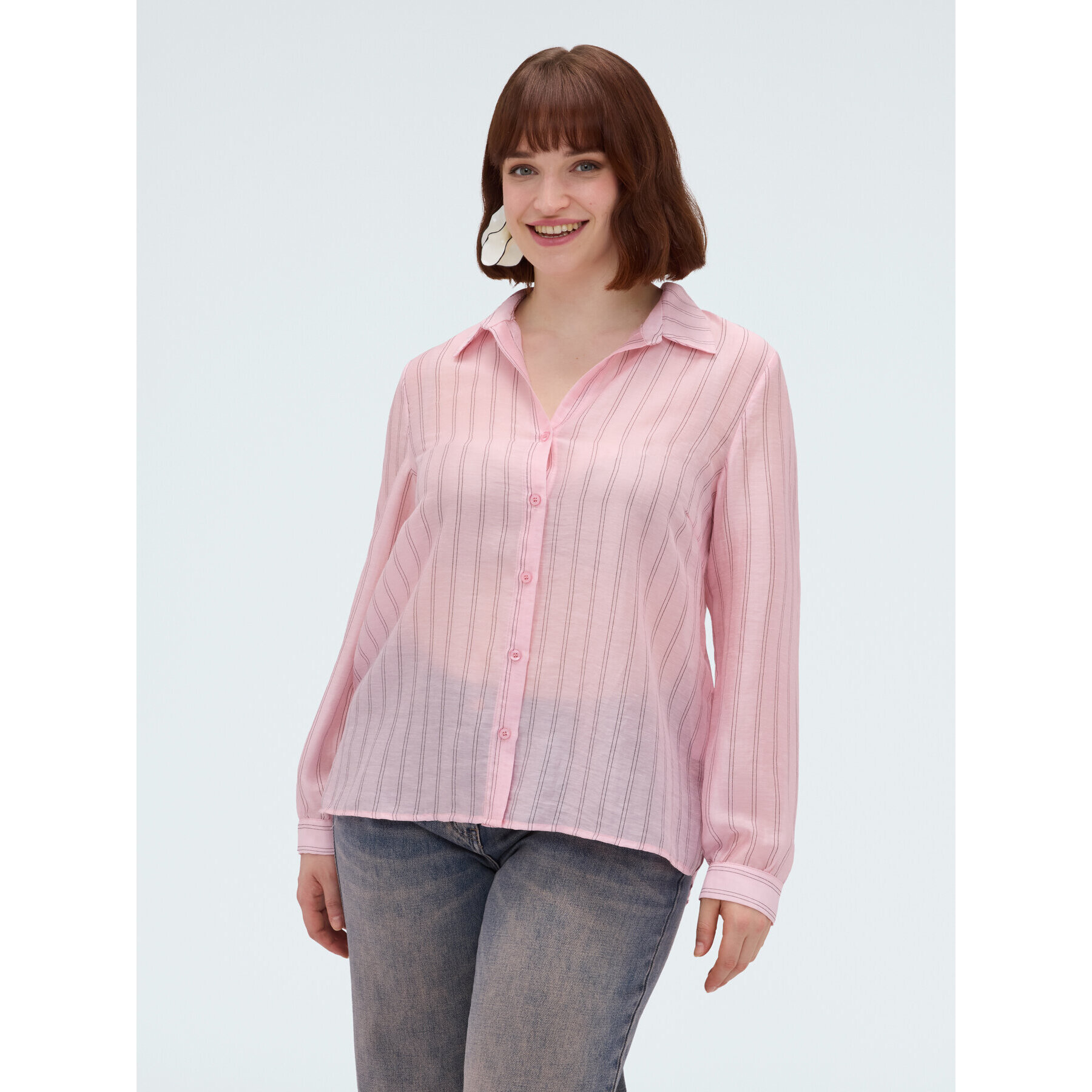 Fiorella Rubino - Camisa de rayas en mezcla de lyocell - Rosa