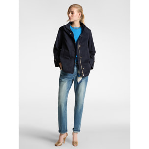 Elena Mirò - Parka in cotone con cappuccio - Blu