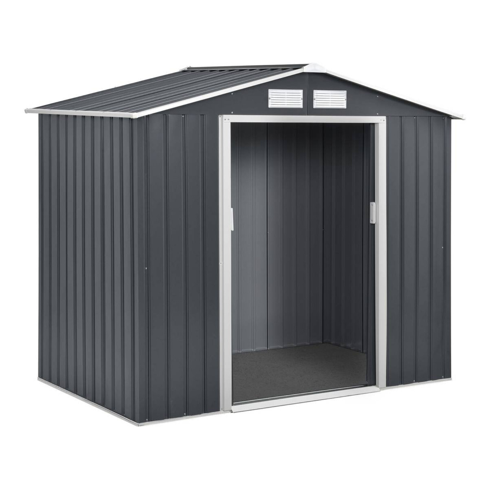 Abri de jardin métal - "Vegas" 12.98 m² avec gouttière - Gris