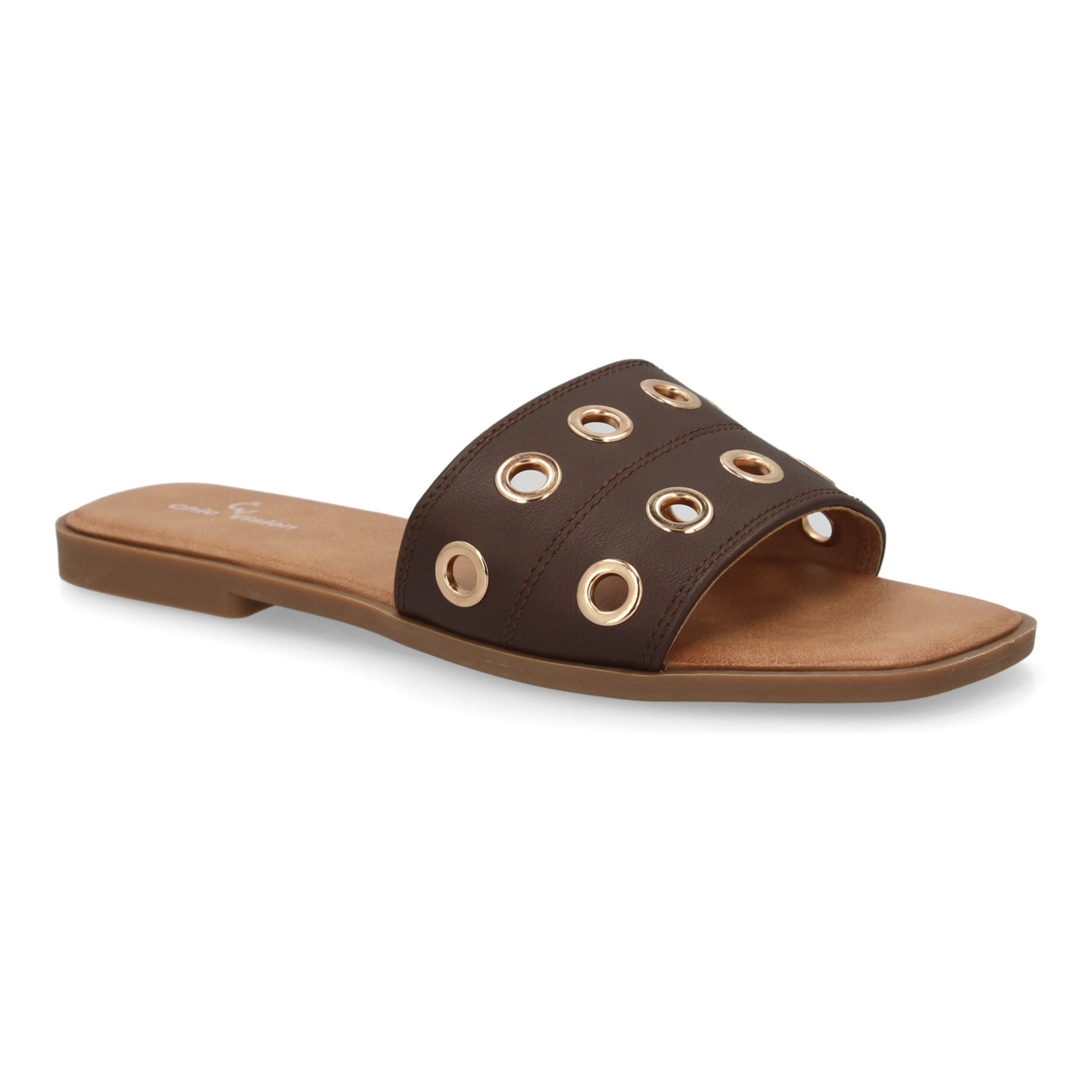 Sandalia pala mujer con ojales metálicos