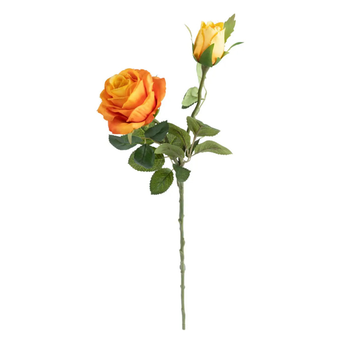 Tige de roses artificielles orange H48cm