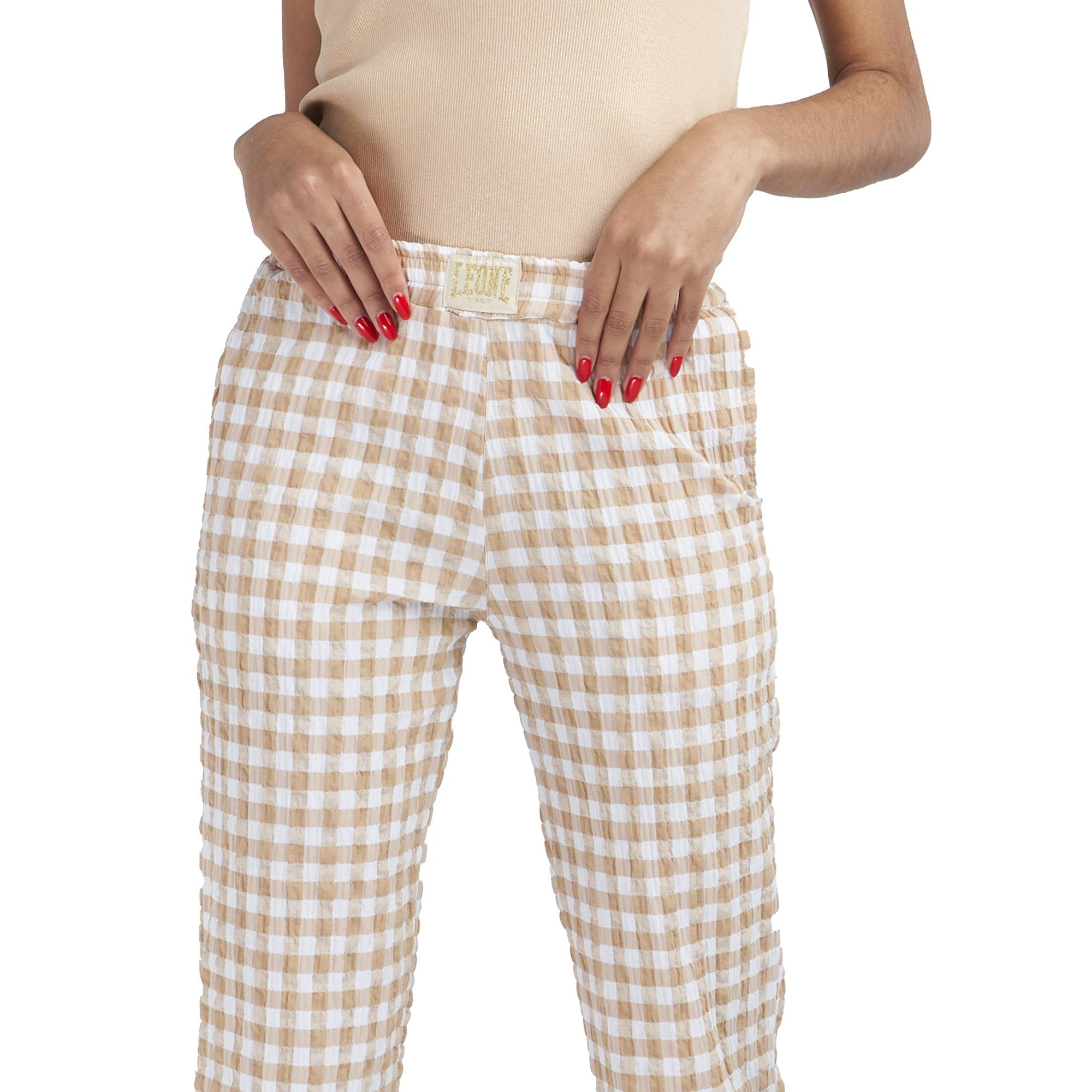 Pantaloni in felpa con fondo largo e pattern a quadretti Chic Boxing