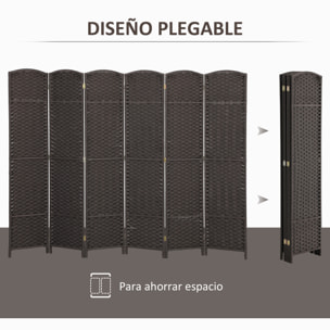 Biombo de 6 Paneles 240x170 cm Separador de Ambientes Plegable Biombo Separador de Ambientes para Salón Dormitorio Oficina Marrón