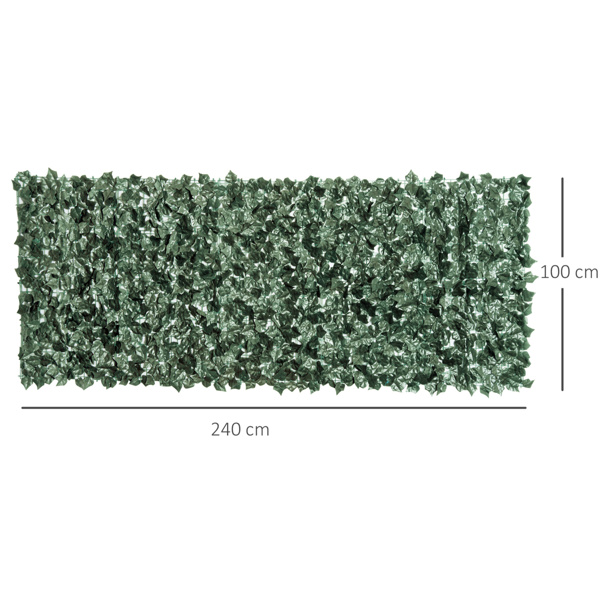 Seto Artificial Ocultación Jardín en Rollo 2,4x1 m Pantalla de Valla de Privacidad de Hiedra Artificial para Terraza Balcón Exterior Decoración de Hojas Verde