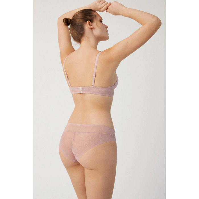Mutandina midi invisibili con pizzo rosa