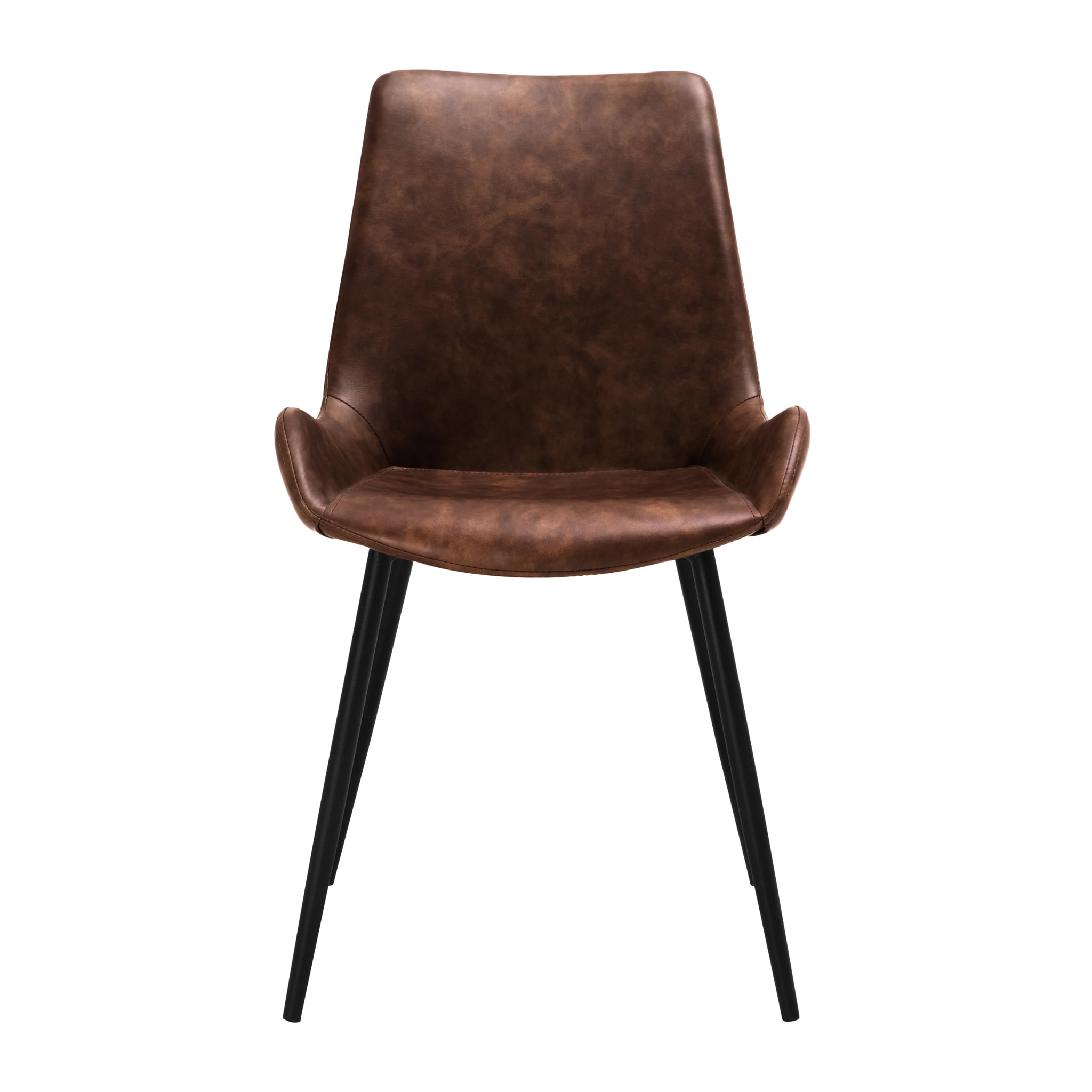 Lot de 2 chaises en cuir synthétique marron - Austin