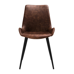 Lot de 2 chaises en cuir synthétique marron - Austin