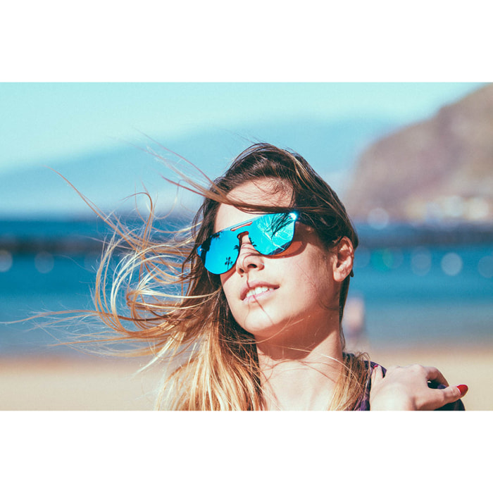 Gafas de sol PALO ALTO WILLIAMSBURG - Mate demi marrón y revo azul cielo / Plana