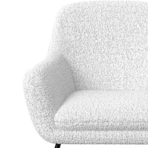 Rocking-chair en tissu bouclé blanc - Isola
