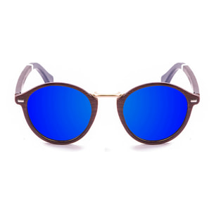 Gafas de sol PALO ALTO MARYLAND WOOD - Brazo marrón bambú / Revo marrón y azul y brazo blanco y azul oscuro