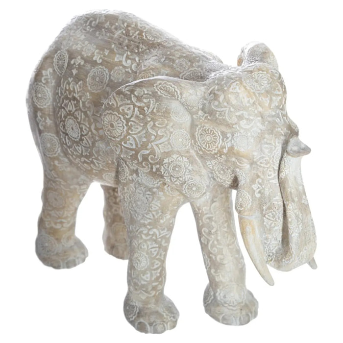 Eléphant Enzo H.21cm résine blanc