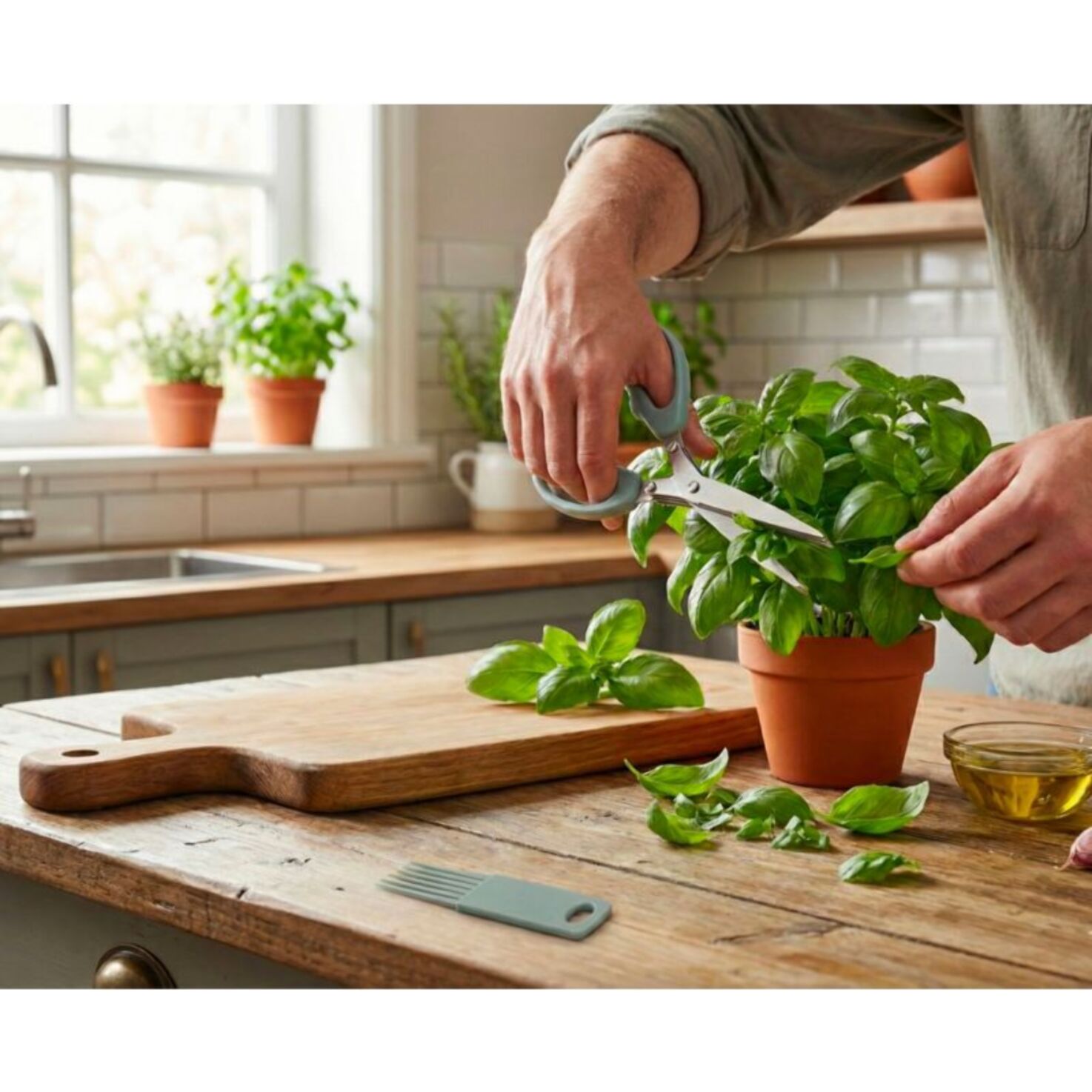 Ciseaux à herbes ESSENTIELB à herbes avec peigne