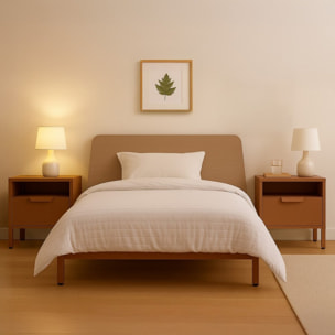 Comodino in metallo con cassetto 45x30x50cm mattone - Pop