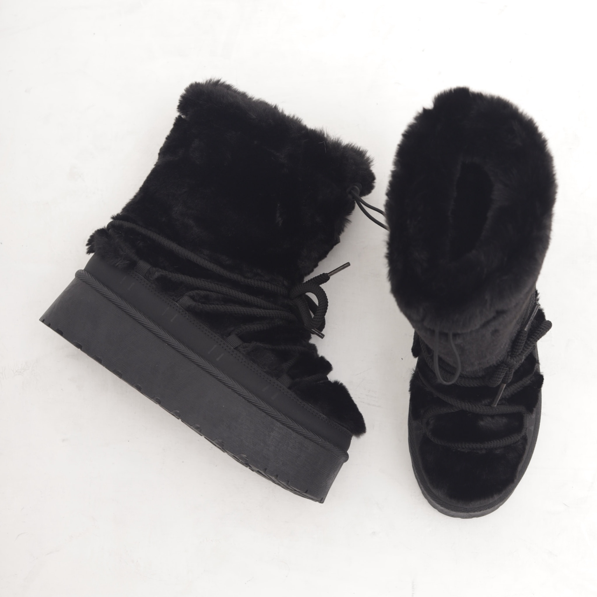 STIVALETTO MAMMUT LACCI FUR NERO