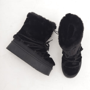 STIVALETTO MAMMUT LACCI FUR NERO