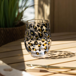 Lot de 4 gobelets en verre 52cl motif léopard LEOPARD