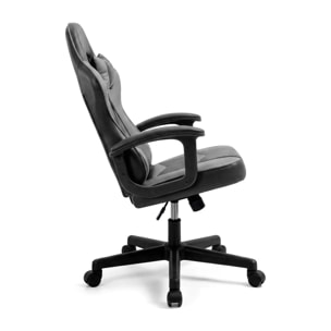 Silla gaming reclinable y con altura ajustable en negro y gris Raptor Negro - Gris