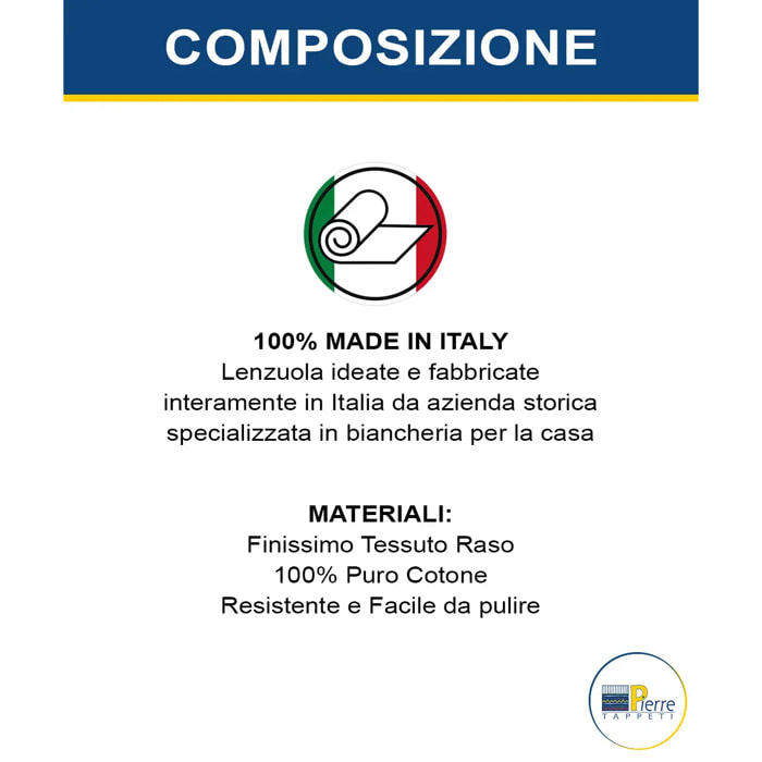 Lenzuolo superiore RASO VERDE tinta unita per letto matrimoniale 100% Raso di Cotone e Made in Italy