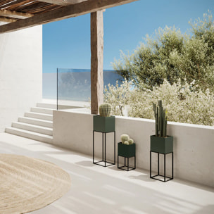 Cache-pot en métal bleu gris (lot de 3) - Eagle